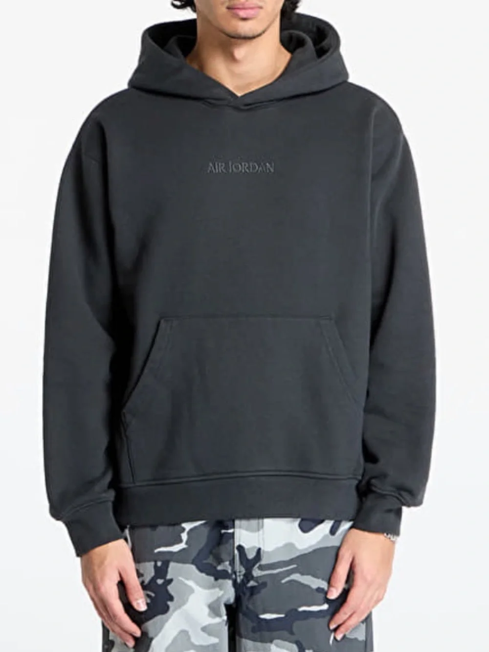 Air Jordan Wordmark Fleece Pullover Hoodie Sweatshirt Gray Men’s Size Medium